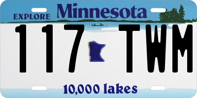 MN license plate 117TWM