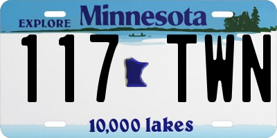 MN license plate 117TWN