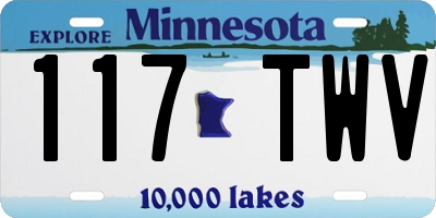 MN license plate 117TWV