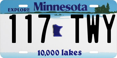 MN license plate 117TWY
