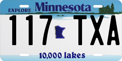 MN license plate 117TXA