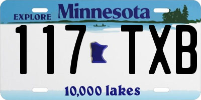 MN license plate 117TXB