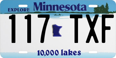 MN license plate 117TXF