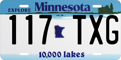 MN license plate 117TXG