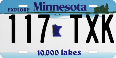 MN license plate 117TXK