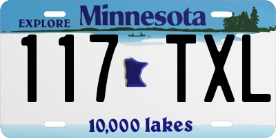 MN license plate 117TXL