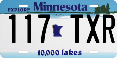 MN license plate 117TXR