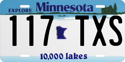 MN license plate 117TXS