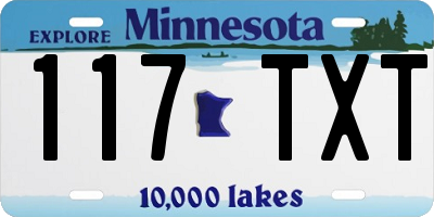 MN license plate 117TXT