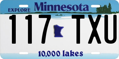 MN license plate 117TXU