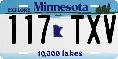 MN license plate 117TXV