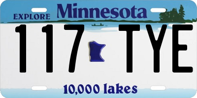 MN license plate 117TYE