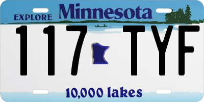MN license plate 117TYF