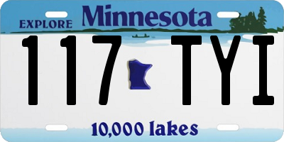 MN license plate 117TYI