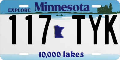 MN license plate 117TYK