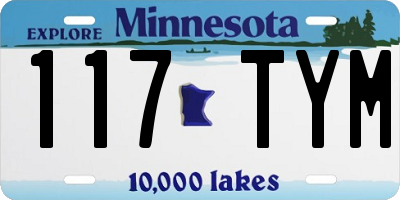 MN license plate 117TYM