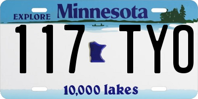 MN license plate 117TYO