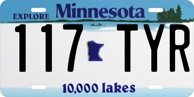 MN license plate 117TYR