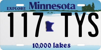 MN license plate 117TYS