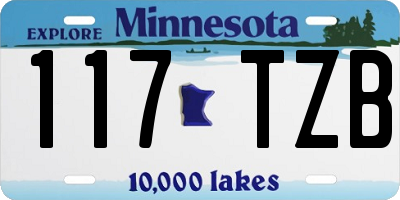 MN license plate 117TZB