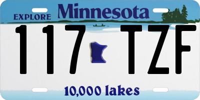MN license plate 117TZF