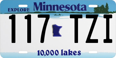 MN license plate 117TZI
