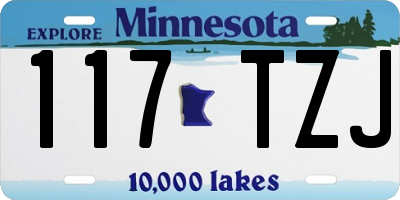 MN license plate 117TZJ