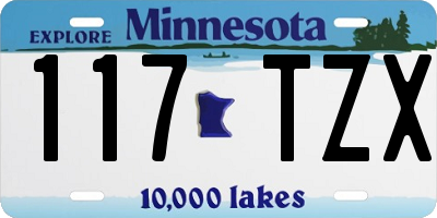 MN license plate 117TZX