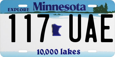 MN license plate 117UAE