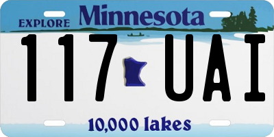 MN license plate 117UAI