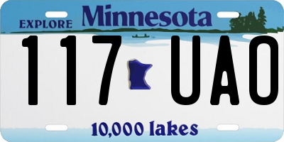 MN license plate 117UAO