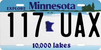 MN license plate 117UAX