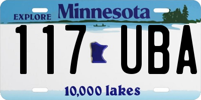 MN license plate 117UBA