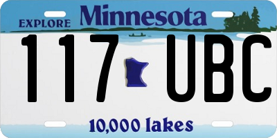 MN license plate 117UBC
