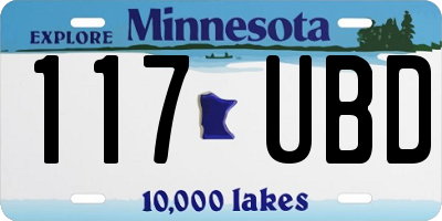 MN license plate 117UBD