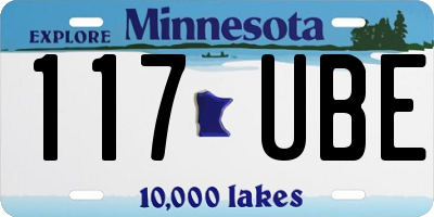 MN license plate 117UBE