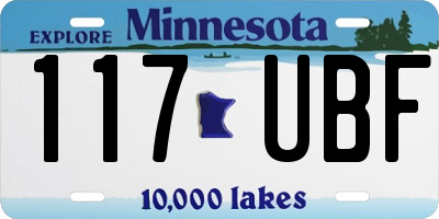 MN license plate 117UBF