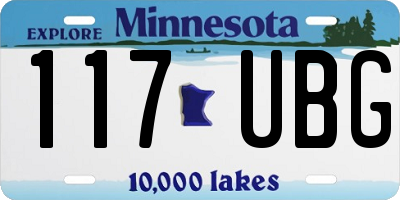 MN license plate 117UBG