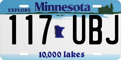 MN license plate 117UBJ