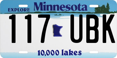 MN license plate 117UBK