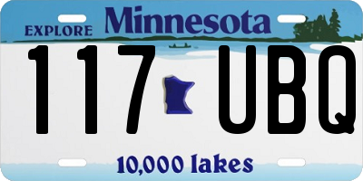MN license plate 117UBQ