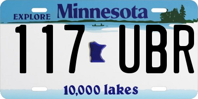 MN license plate 117UBR