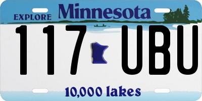 MN license plate 117UBU