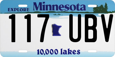 MN license plate 117UBV