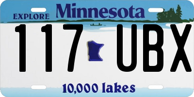 MN license plate 117UBX