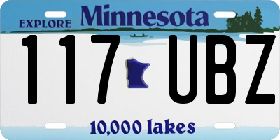 MN license plate 117UBZ