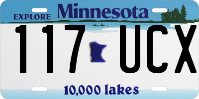 MN license plate 117UCX