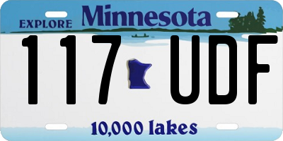 MN license plate 117UDF