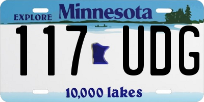 MN license plate 117UDG