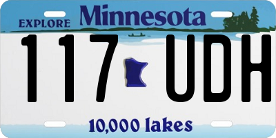 MN license plate 117UDH
